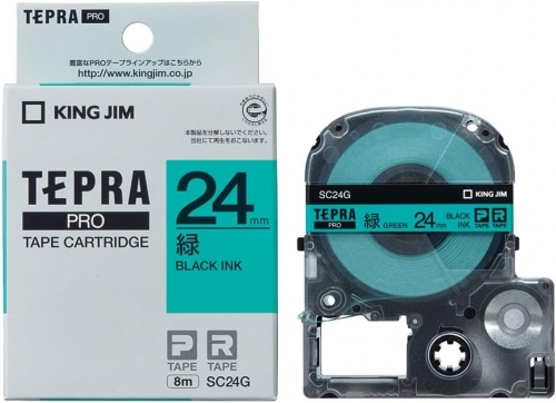 TEPRA SC24G - CHỮ ĐEN NỀN XANH LÁ 24MM