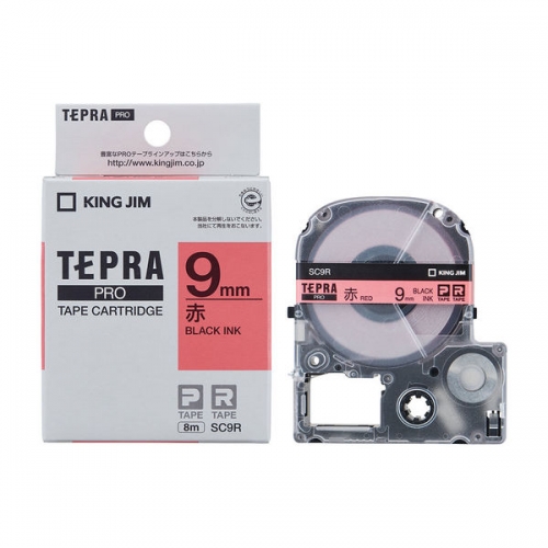 TEPRA PRO SC9R- CHỮ ĐEN NỀN ĐỎ 9MM
