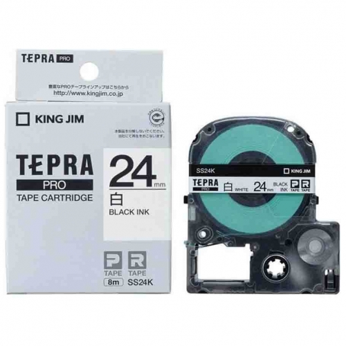 TEPRA PRO SS24K - CHỮ ĐEN NỀN TRẮNG 24MM