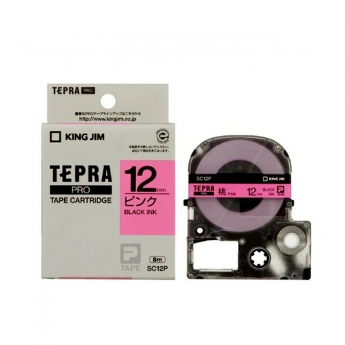 TEPRA SC12P - CHỮ ĐEN NỀN HỒNG