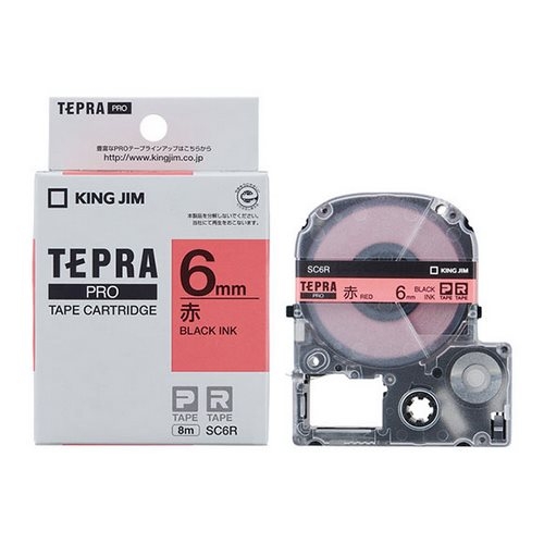 TEPRA SC6R- CHỮ ĐEN NỀN ĐỎ 6MM